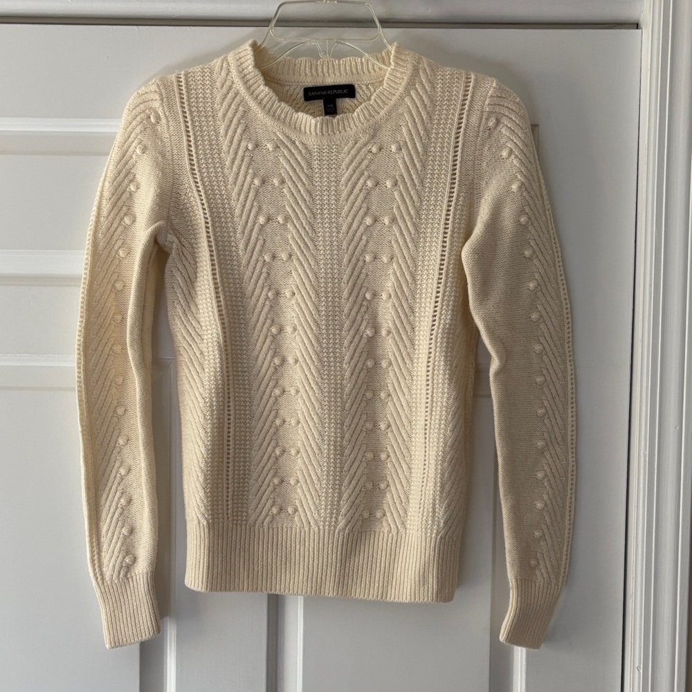 Banana Republic Ivory Textured Sweater